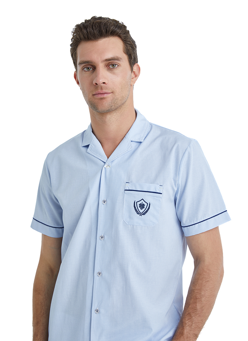 Erkek Pijama Takımı 40523 - Mavi - 7