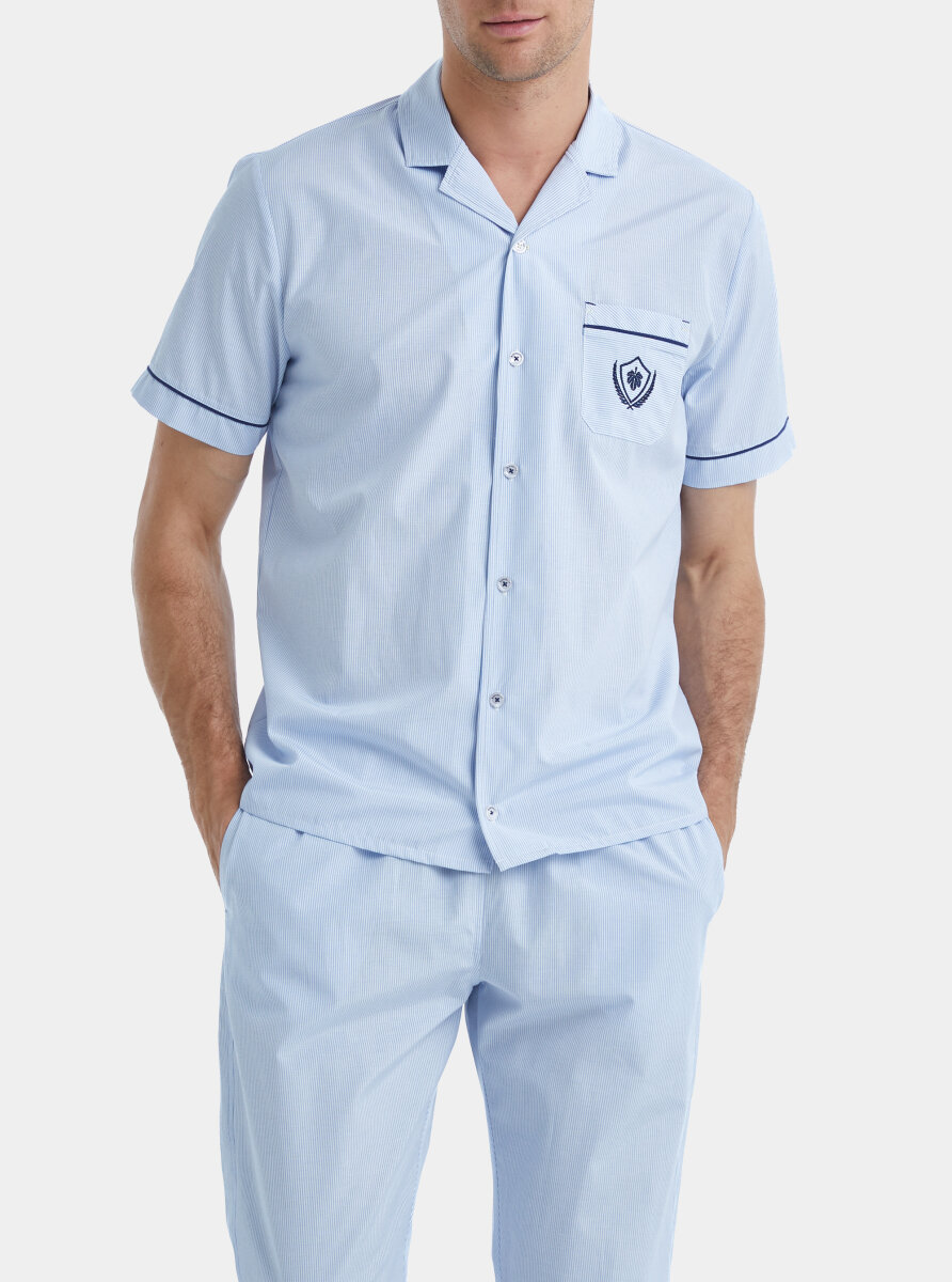 Erkek Pijama Takımı 40523 - Mavi - 2