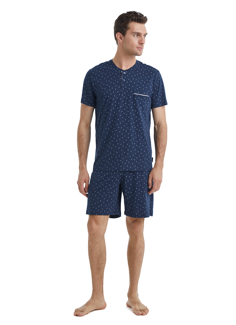 Erkek Pijama Takımı 40547 - Lacivert - Blackspade