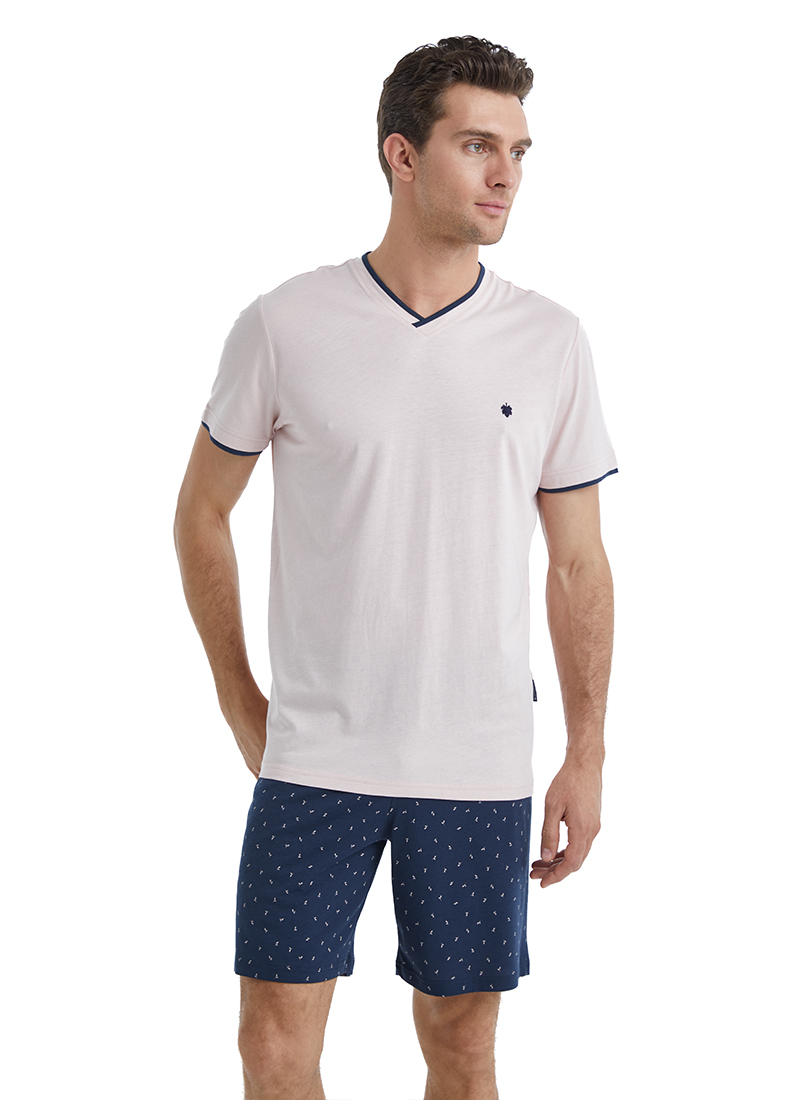 Erkek Pijama Takımı 40548 - Pembe - 3