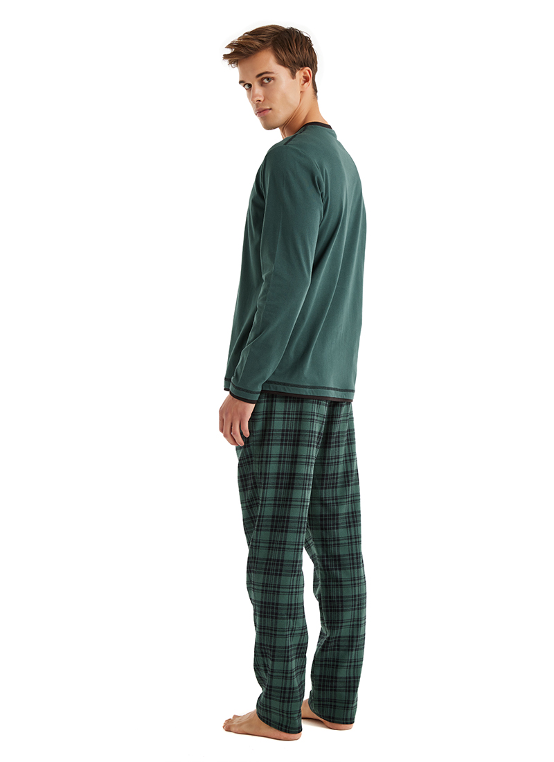 Erkek Pijama Takımı 40587 - Yeşil - Blackspade (1)
