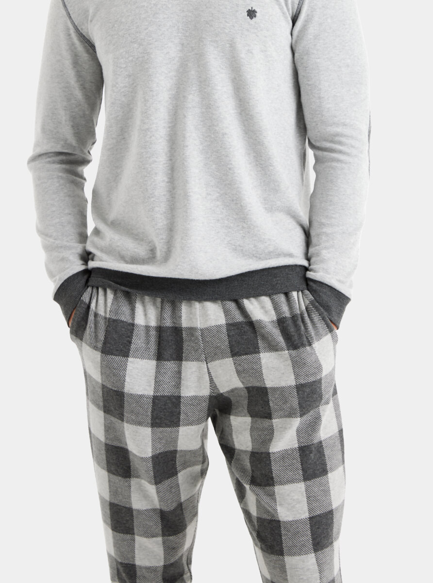 Termal Erkek Pijama Takımı 40603 - Gri Melanj - 3