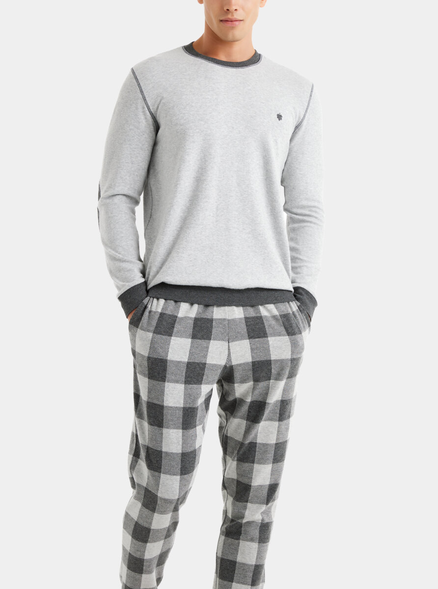 Termal Erkek Pijama Takımı 40603 - Gri Melanj - Blackspade (1)