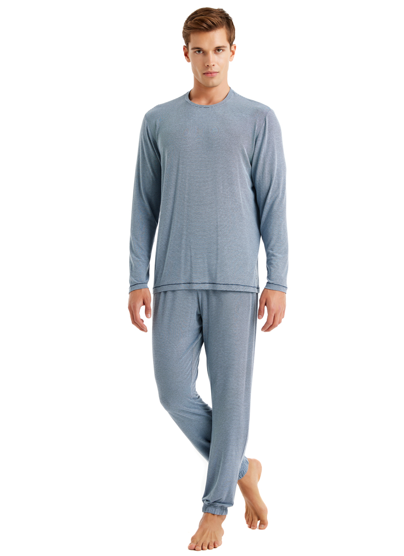 Erkek Pijama Takımı 40636 - Mavi - Blackspade