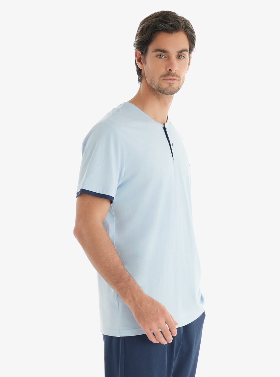 Erkek Pijama Takımı 40710 - Mavi - 1