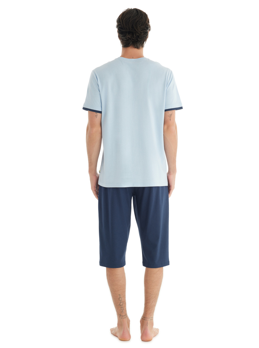 Erkek Pijama Takımı 40710 - Mavi - 4