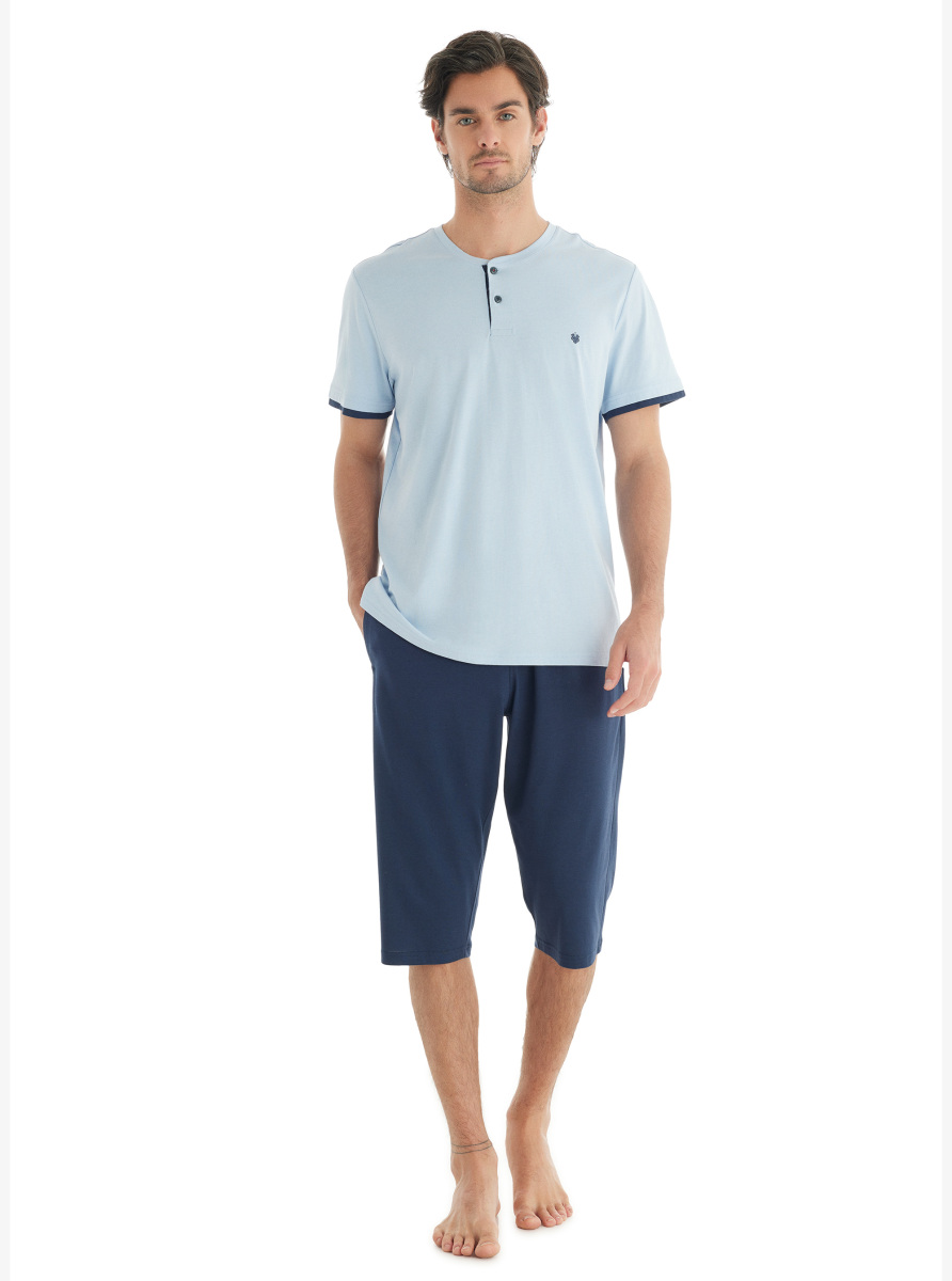 Erkek Pijama Takımı 40710 - Mavi - 5