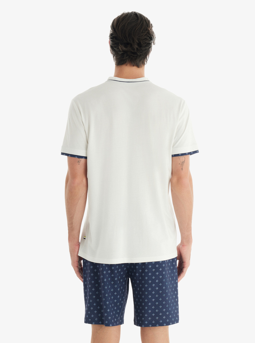 Erkek Pijama Takımı 40712 - Beyaz - Blackspade (1)