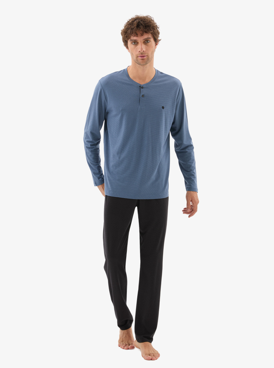 Erkek Pijama Takımı 40781 - Mavi - Blackspade