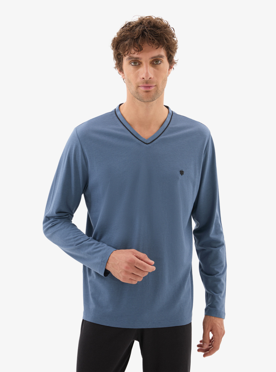 Erkek Pijama Takımı 40782 - Mavi - 5