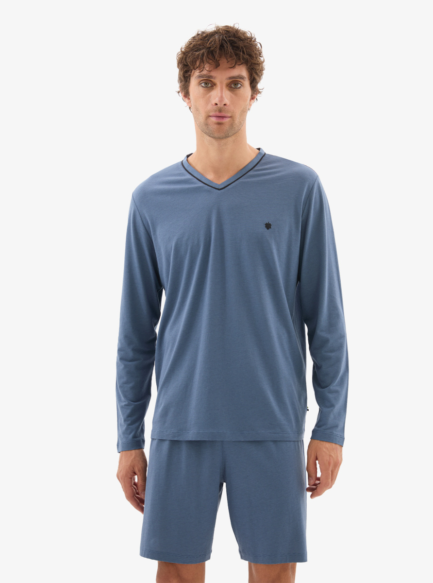 Erkek Pijama Takımı 40782 - Mavi - 6