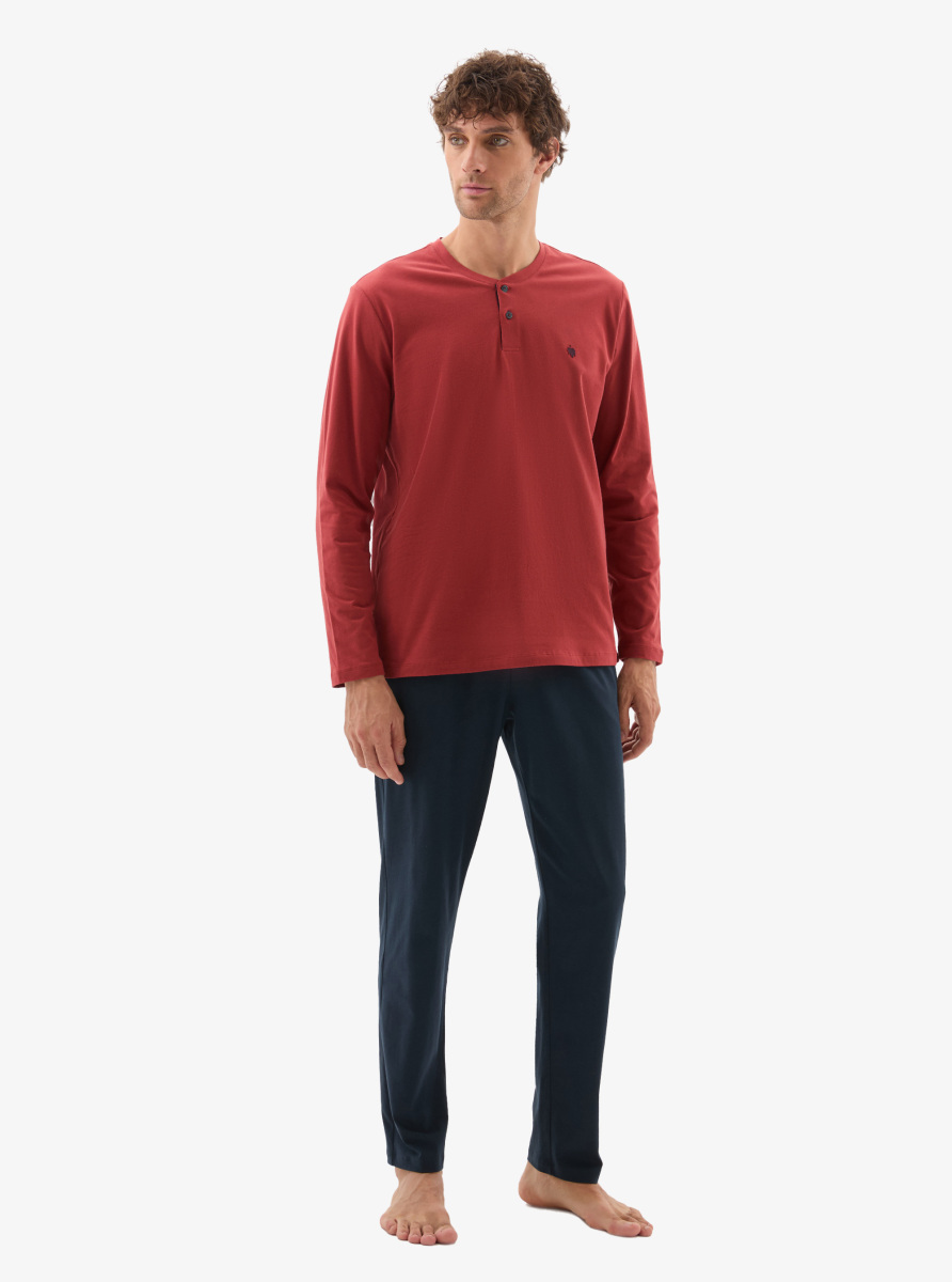 Erkek Pijama Takımı 40787 - Mürdüm - 4