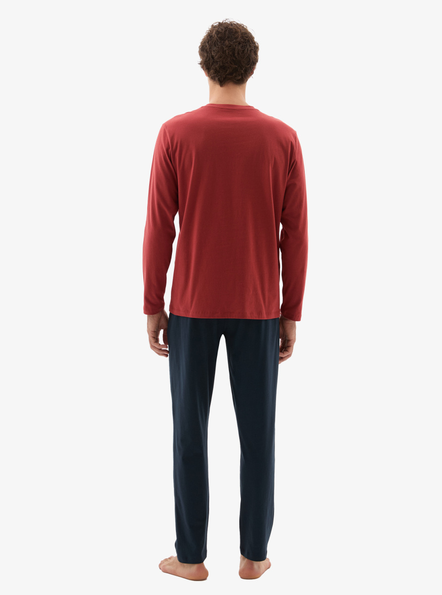 Erkek Pijama Takımı 40787 - Mürdüm - 5