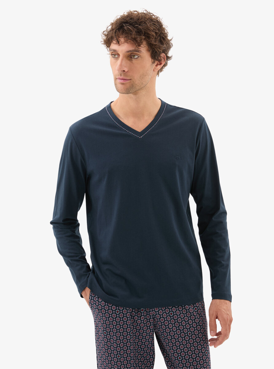 Erkek Pijama Takımı 40788 - Lacivert - Blackspade