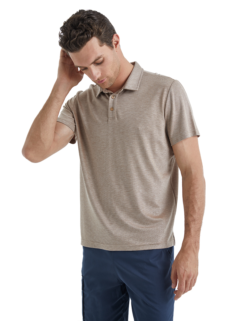 Erkek Polo Yaka T-Shirt 40509 - Kahverengi - Blackspade (1)