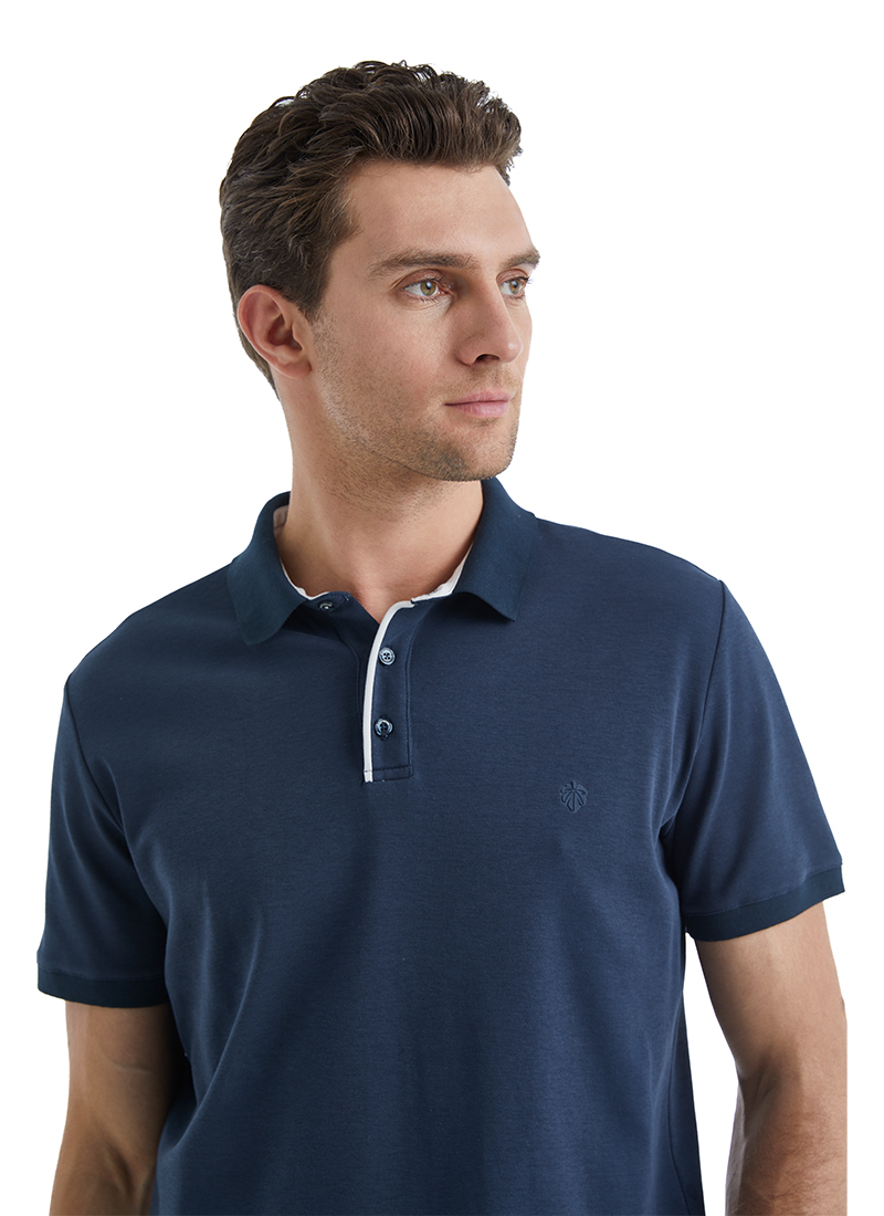Erkek Polo Yaka T-Shirt 40527 - Lacivert - 3
