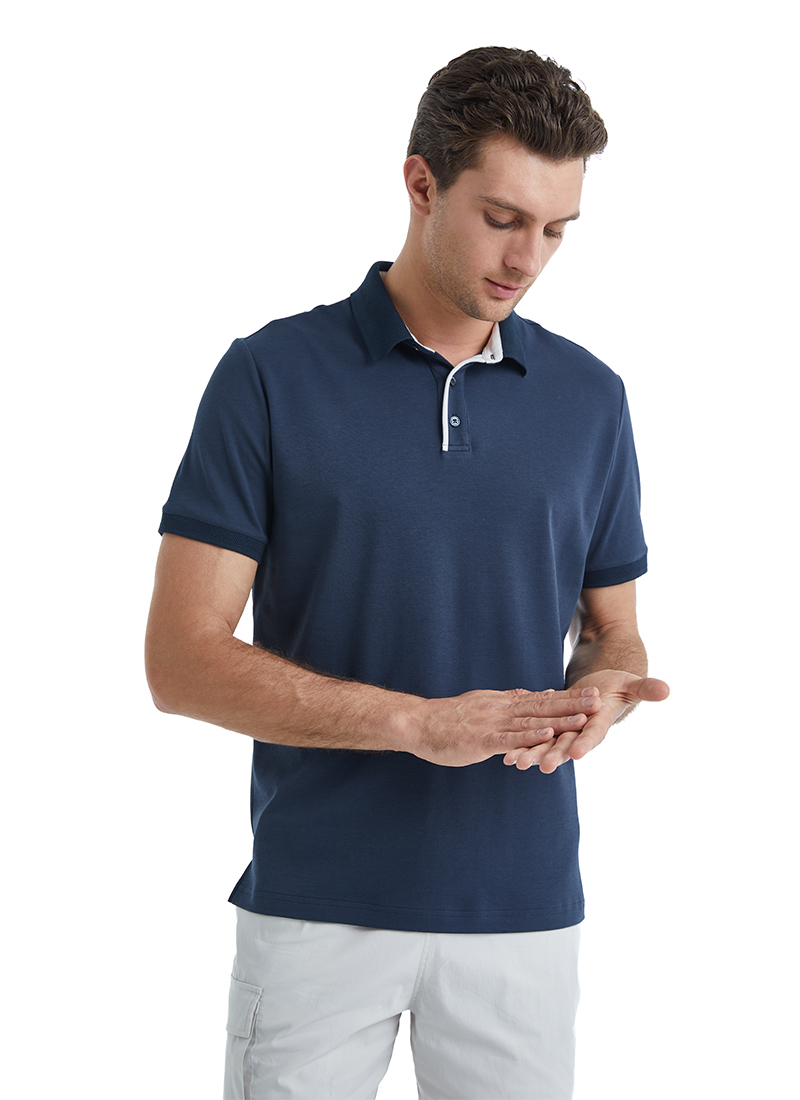 Erkek Polo Yaka T-Shirt 40527 - Lacivert - 1