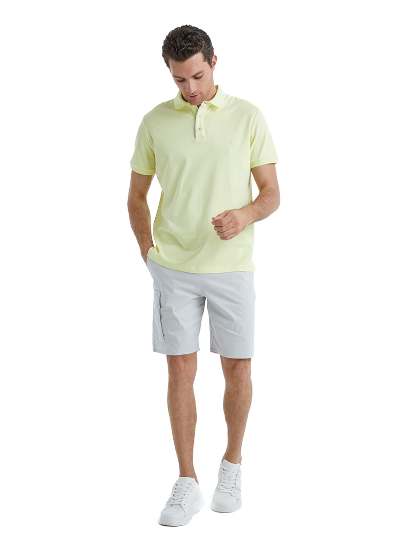 Erkek Polo Yaka T-Shirt 40527 - Sarı - 4
