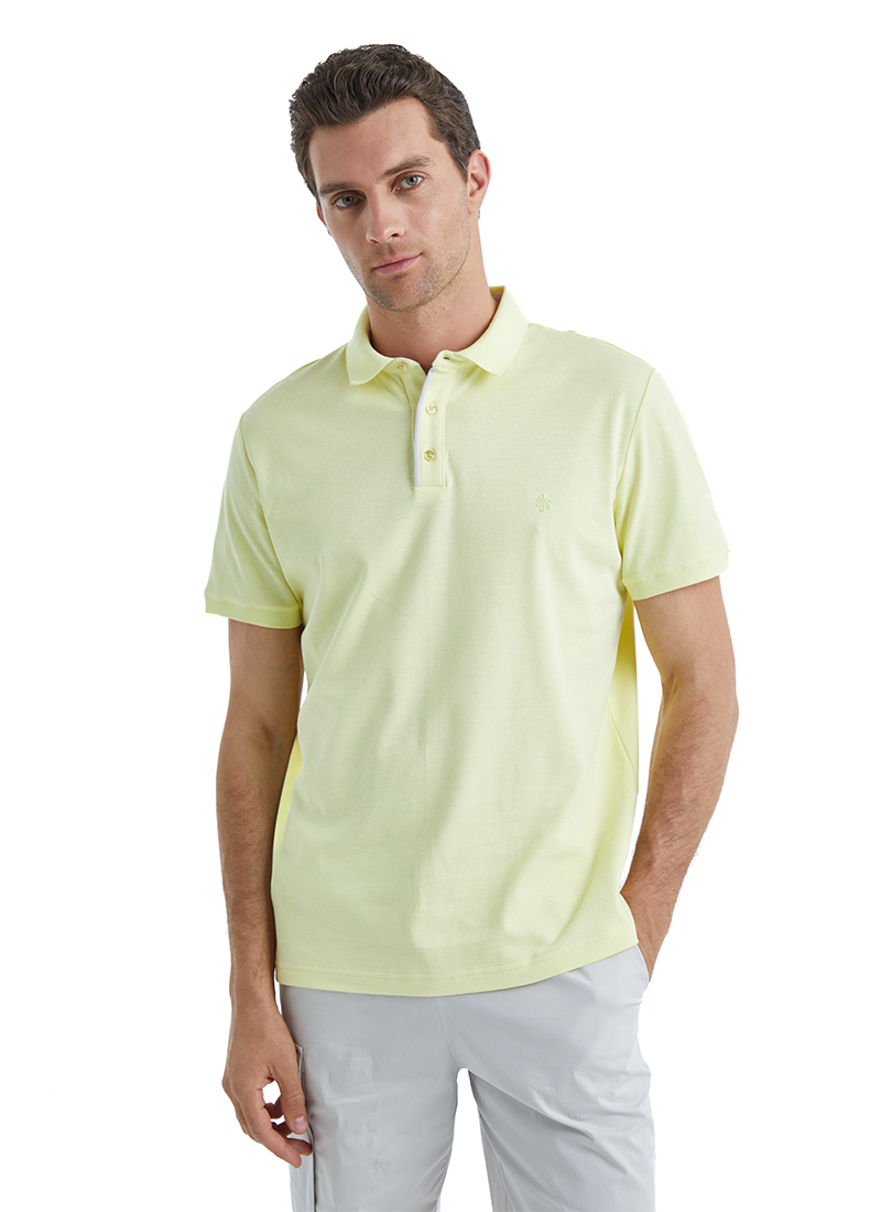 Erkek Polo Yaka T-Shirt 40527 - Sarı - 3