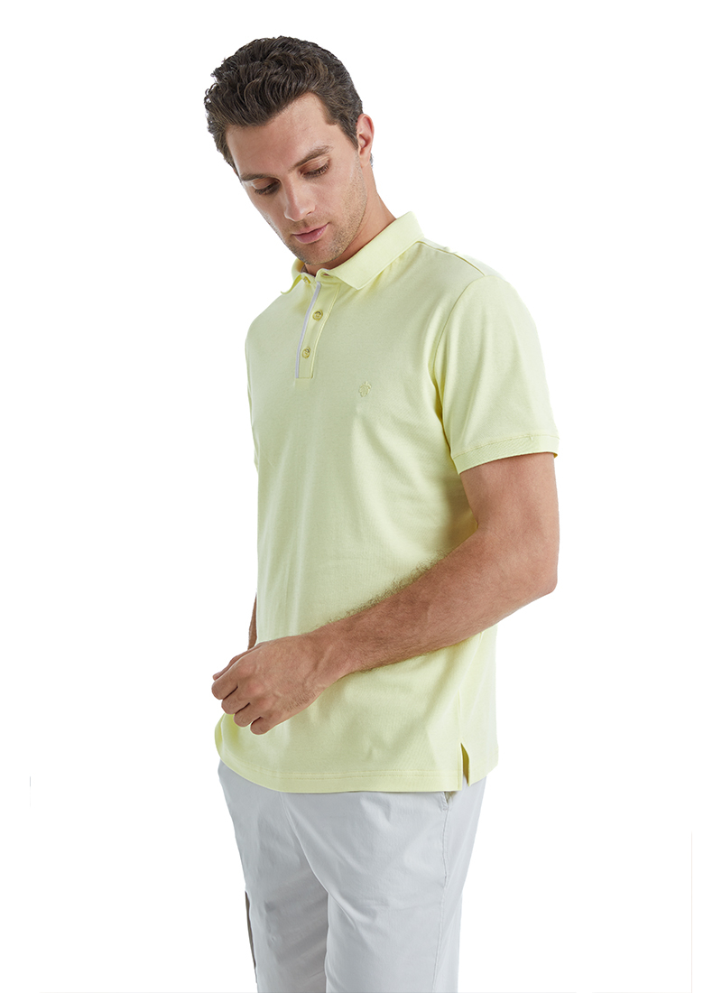 Erkek Polo Yaka T-Shirt 40527 - Sarı - 1