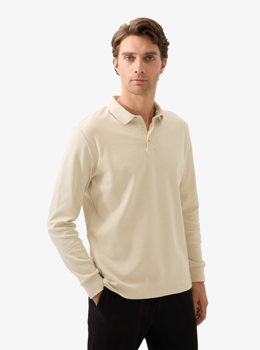 Erkek Polo Yaka T-Shirt 40819 - Krem - 1