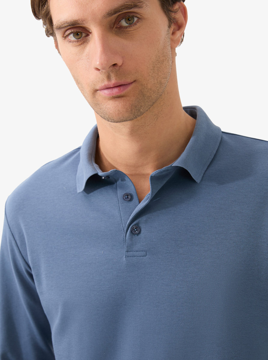 Erkek Polo Yaka T-Shirt 40819 - Mavi - 3