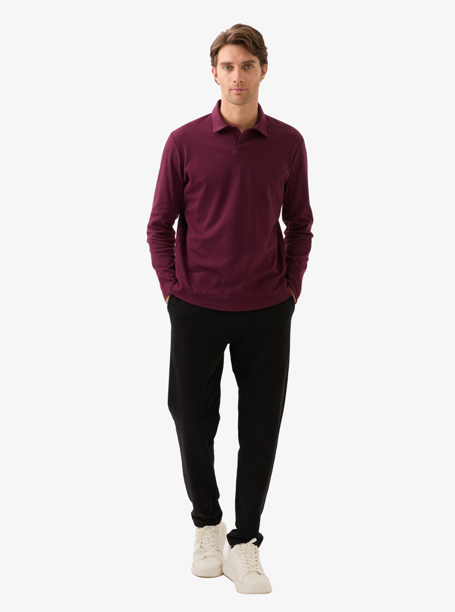 Erkek Polo Yaka T-Shirt 40820 - Bordo - 4