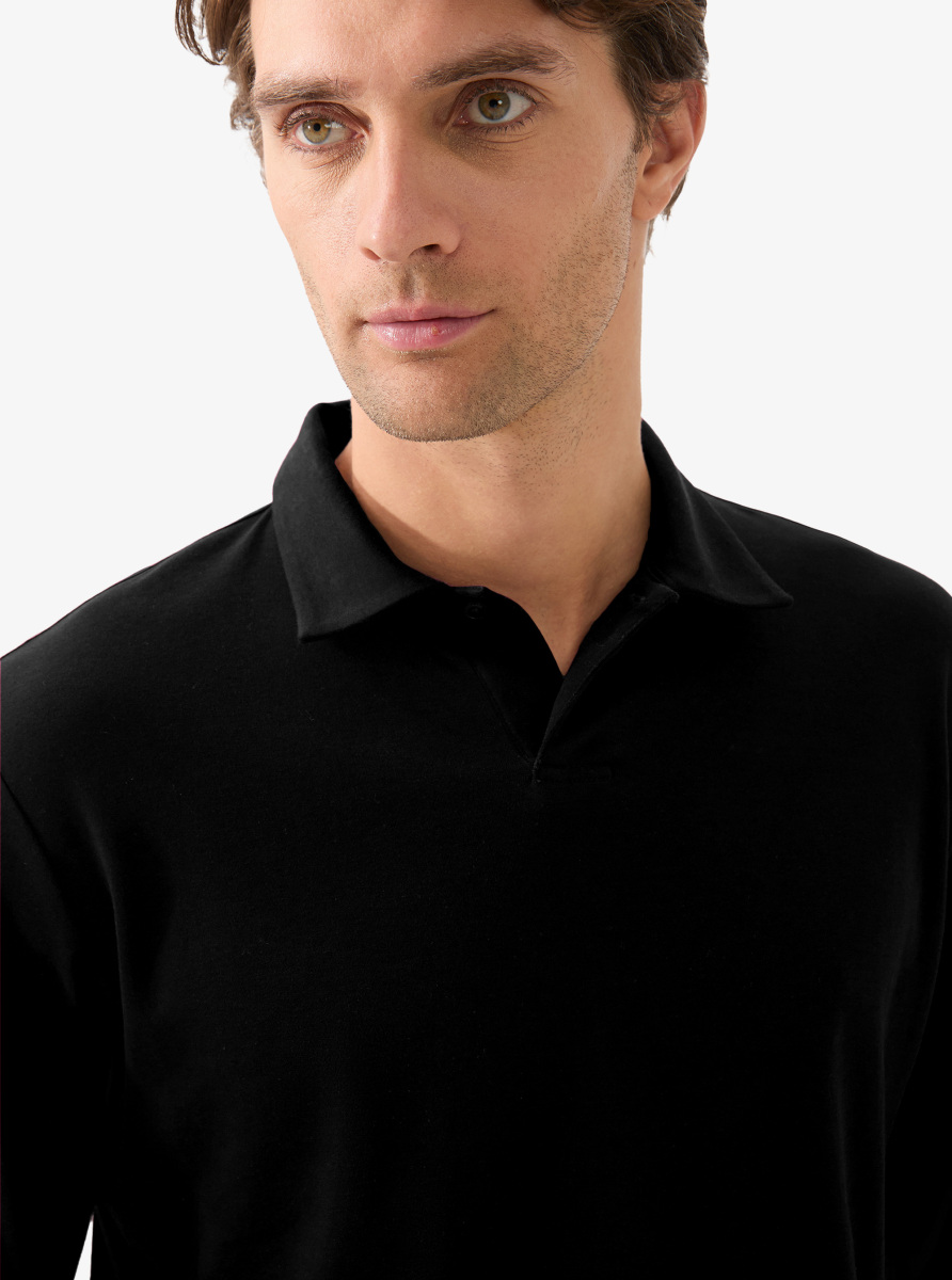 Erkek Polo Yaka T-Shirt 40820 - Siyah - 3