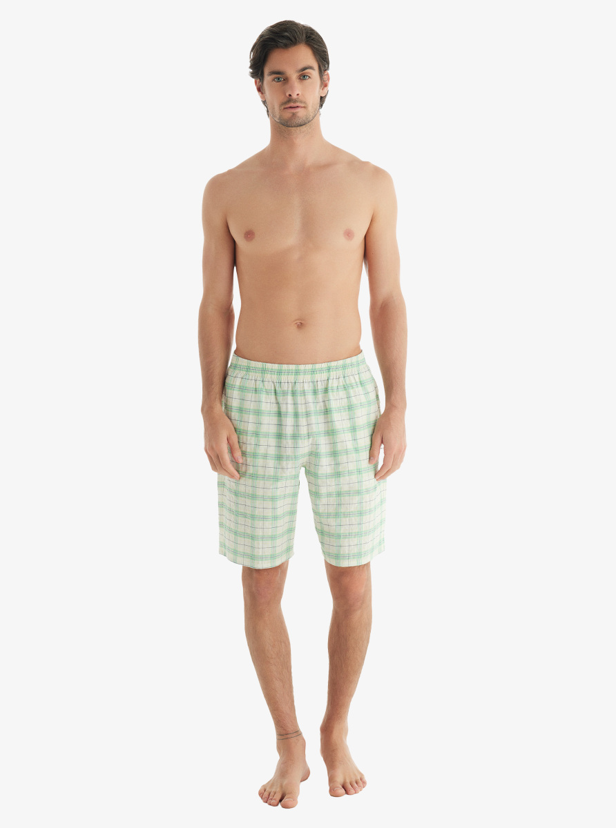 Erkek Şort 40719 - Kare Desenli - Blackspade