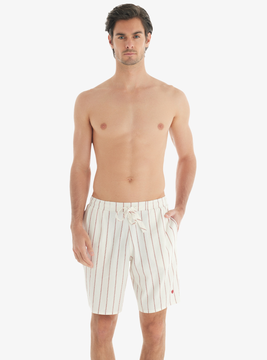 Erkek Şort 40721 - Bordo Çizgili - Blackspade