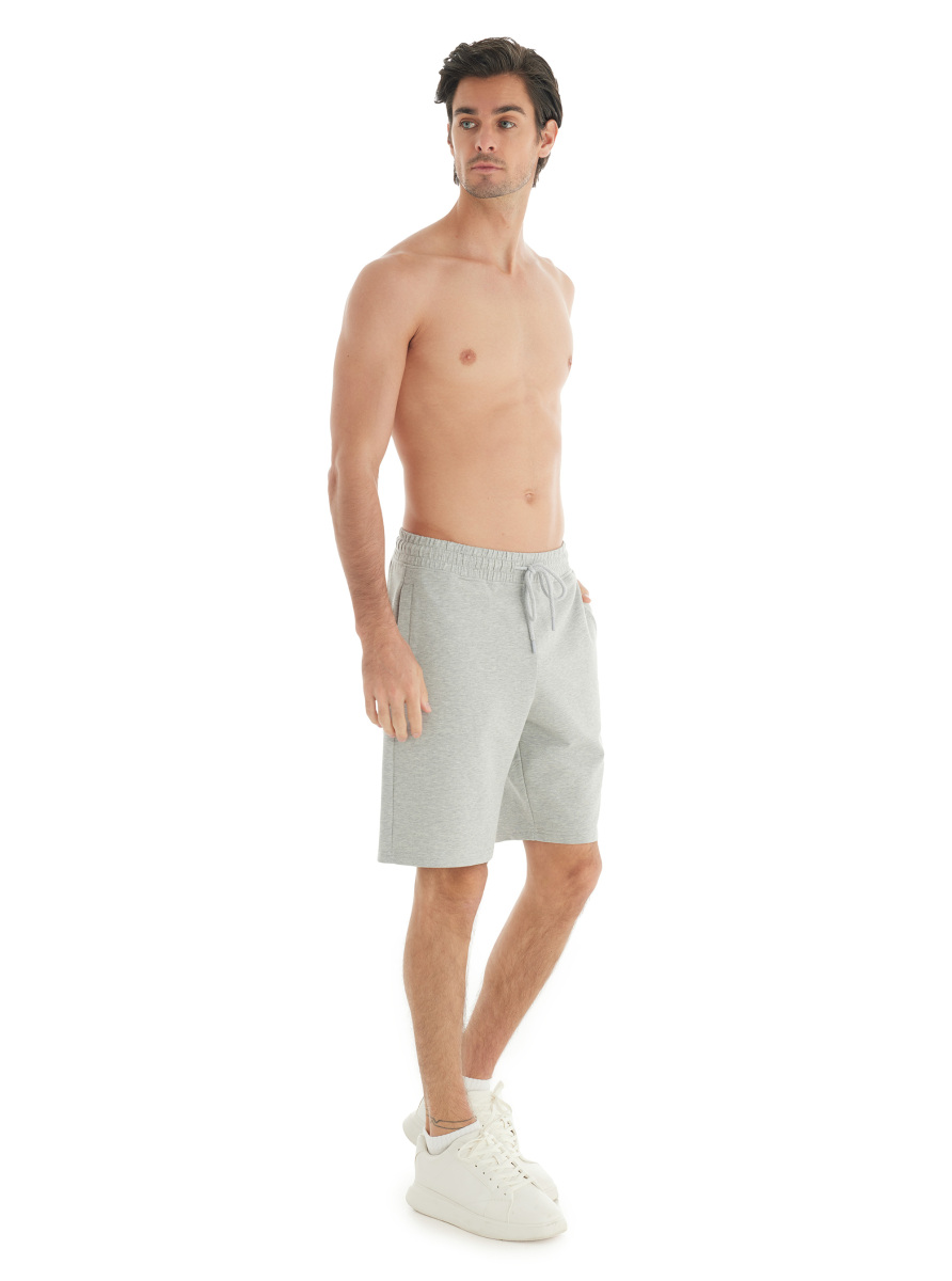 Erkek Şort 40736 - Gri Melanj - 4