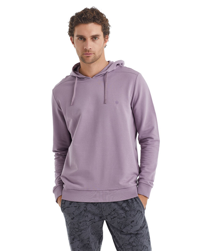 Erkek Sweatshirt 40076 - Lila - 1