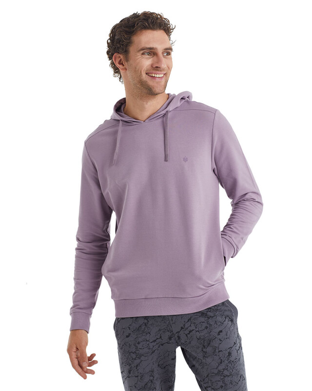 Erkek Sweatshirt 40076 - Lila - 3