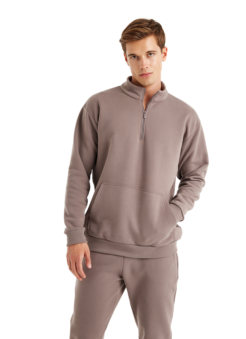 Erkek Sweatshirt 40620 - Vizon - Blackspade