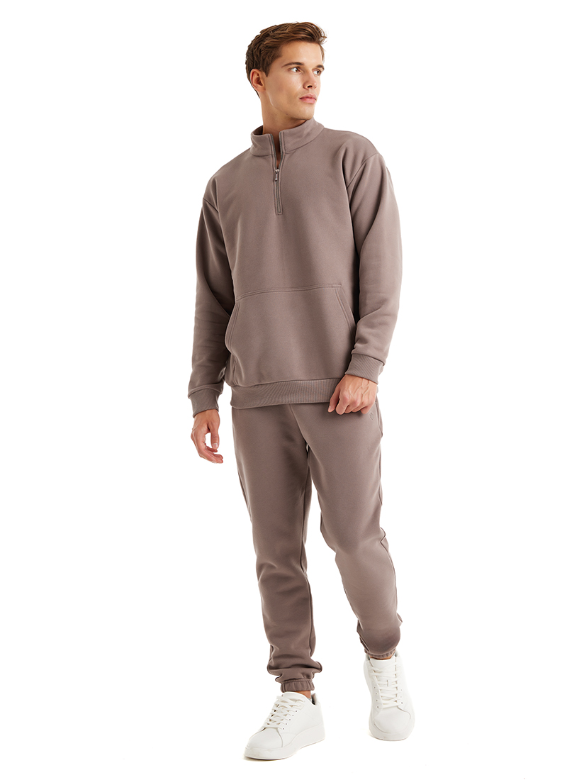 Erkek Sweatshirt 40620 - Vizon - 3