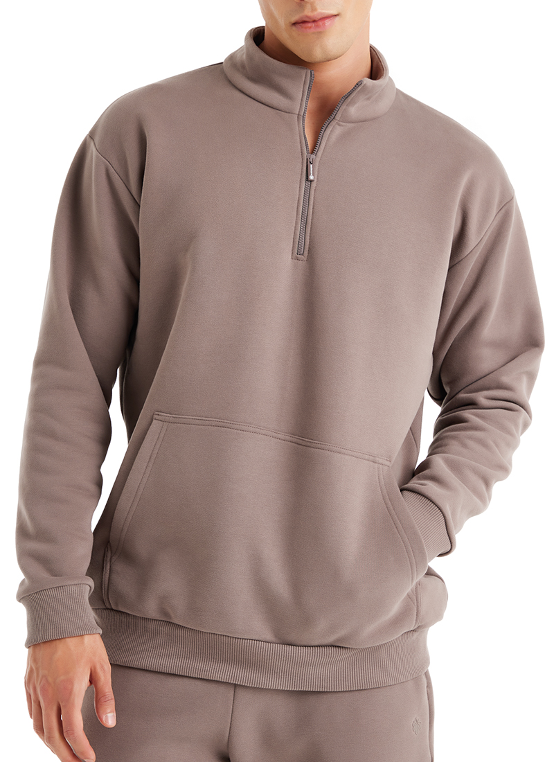 Erkek Sweatshirt 40620 - Vizon - 5