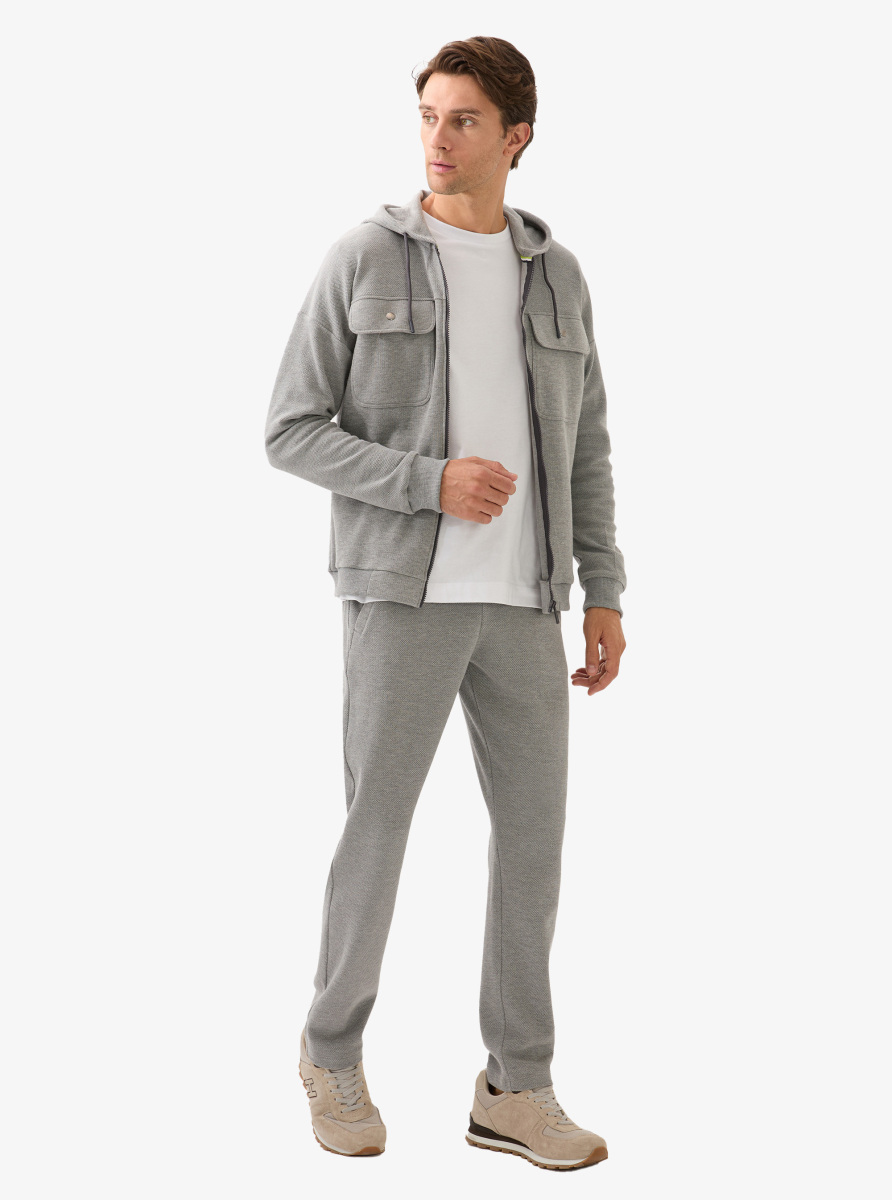 Erkek Sweatshirt 40835 - Gri Melanj - 5