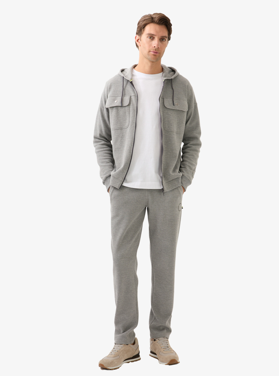 Erkek Sweatshirt 40835 - Gri Melanj - 6