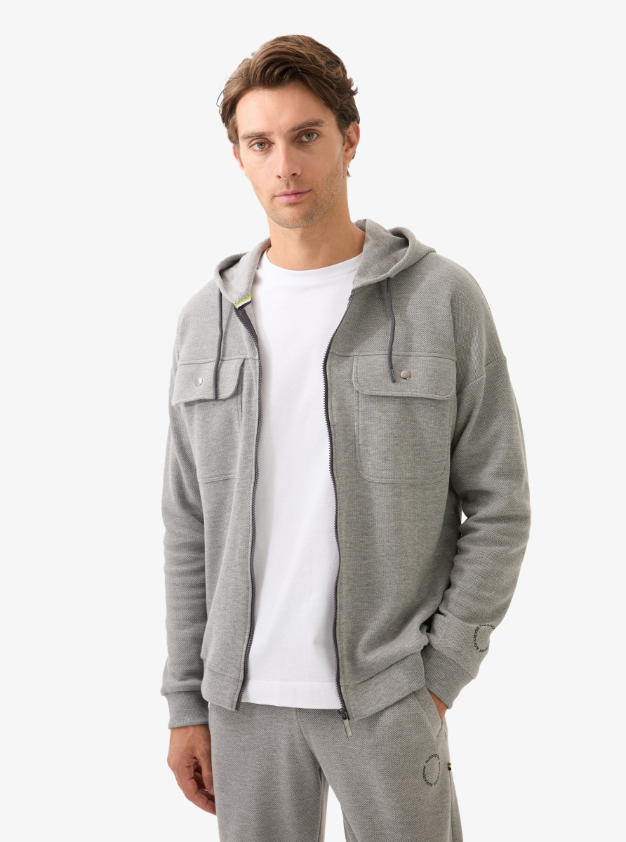 Erkek Sweatshirt 40835 - Gri Melanj - Blackspade (1)