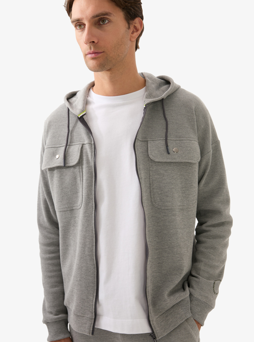 Erkek Sweatshirt 40835 - Gri Melanj - Blackspade