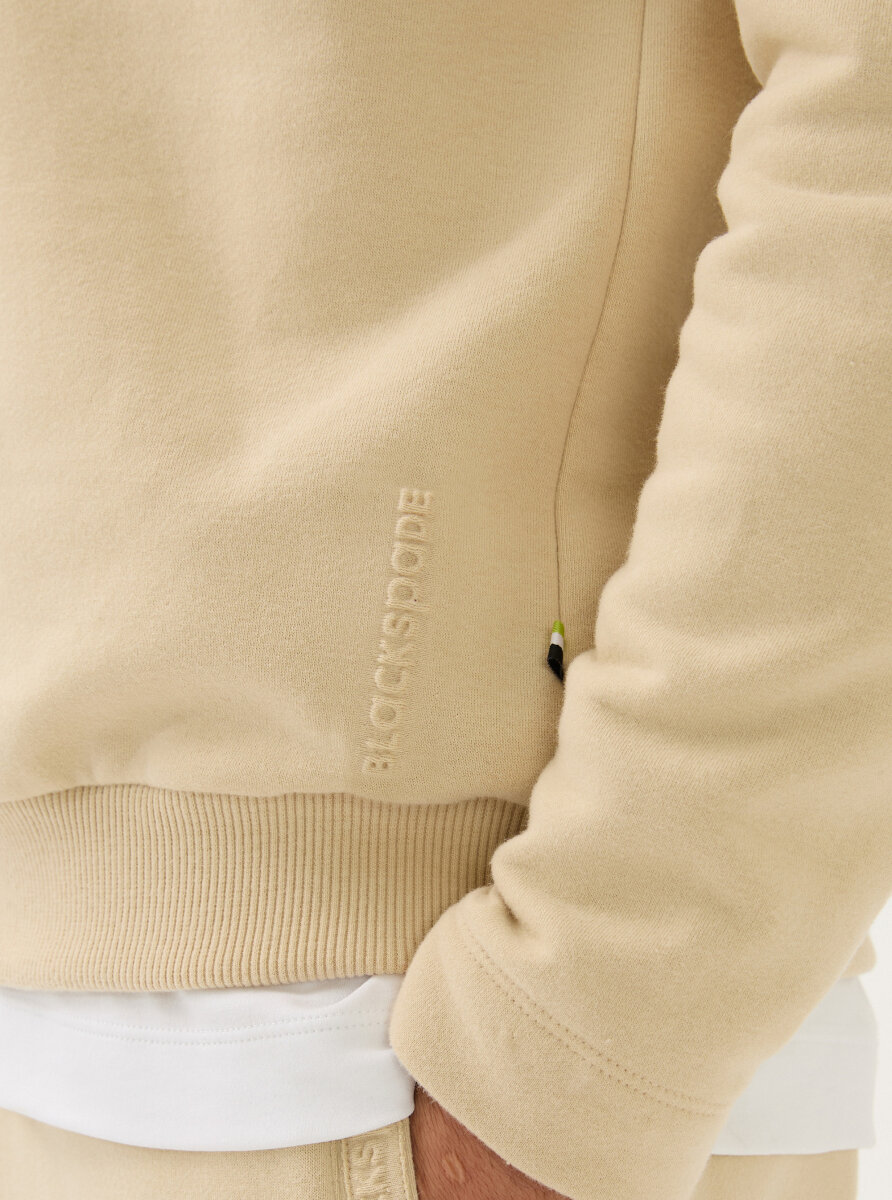 Erkek Sweatshirt 40839 - Krem - 3