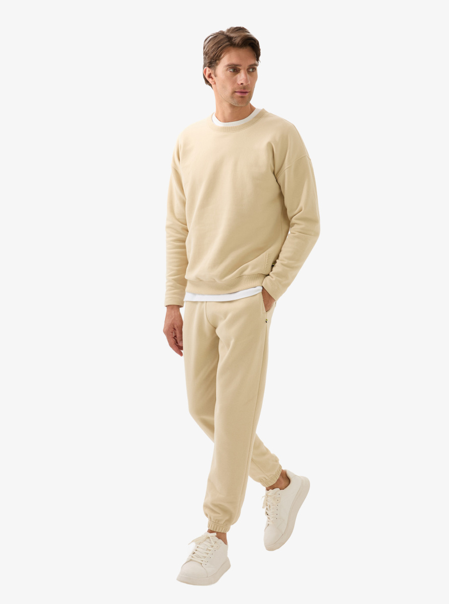 Erkek Sweatshirt 40839 - Krem - 5