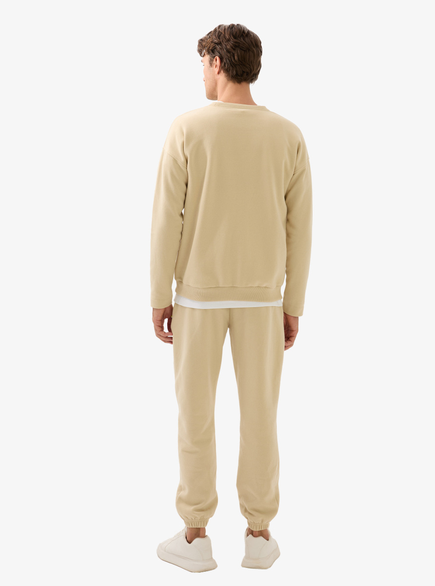 Erkek Sweatshirt 40839 - Krem - 6