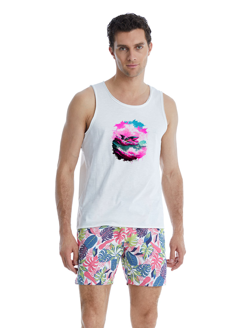 Erkek T-Shirt 10635 - Beyaz - Blackspade