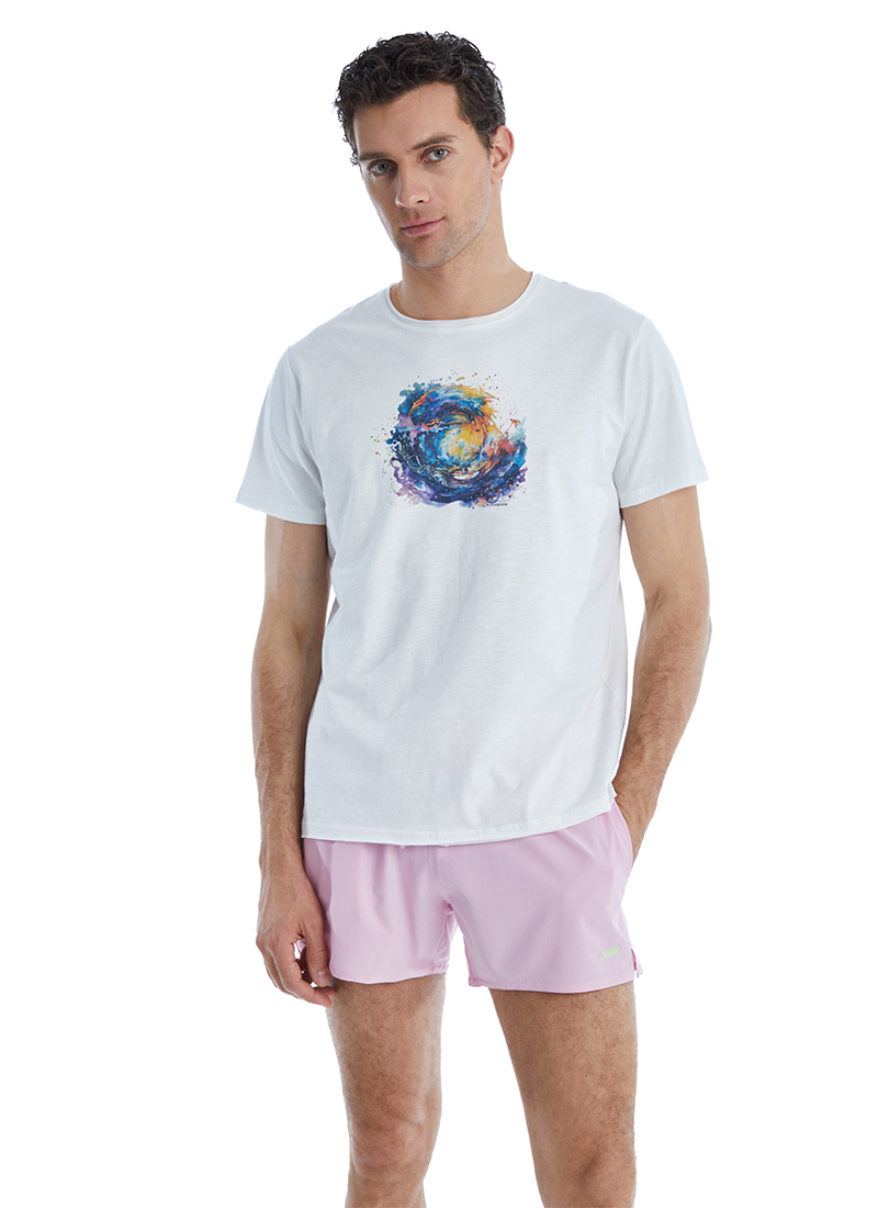 Erkek T-Shirt 10638 - Beyaz - Blackspade