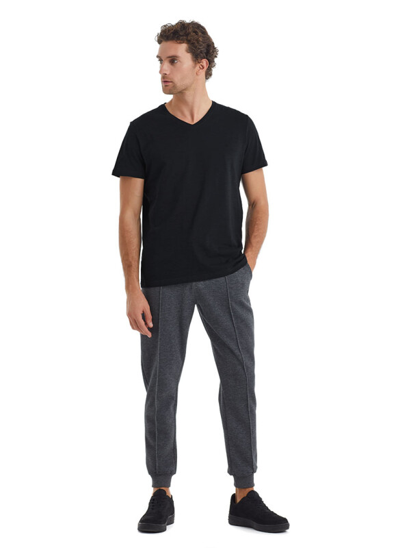 Erkek T-Shirt 40445 - Siyah - 1