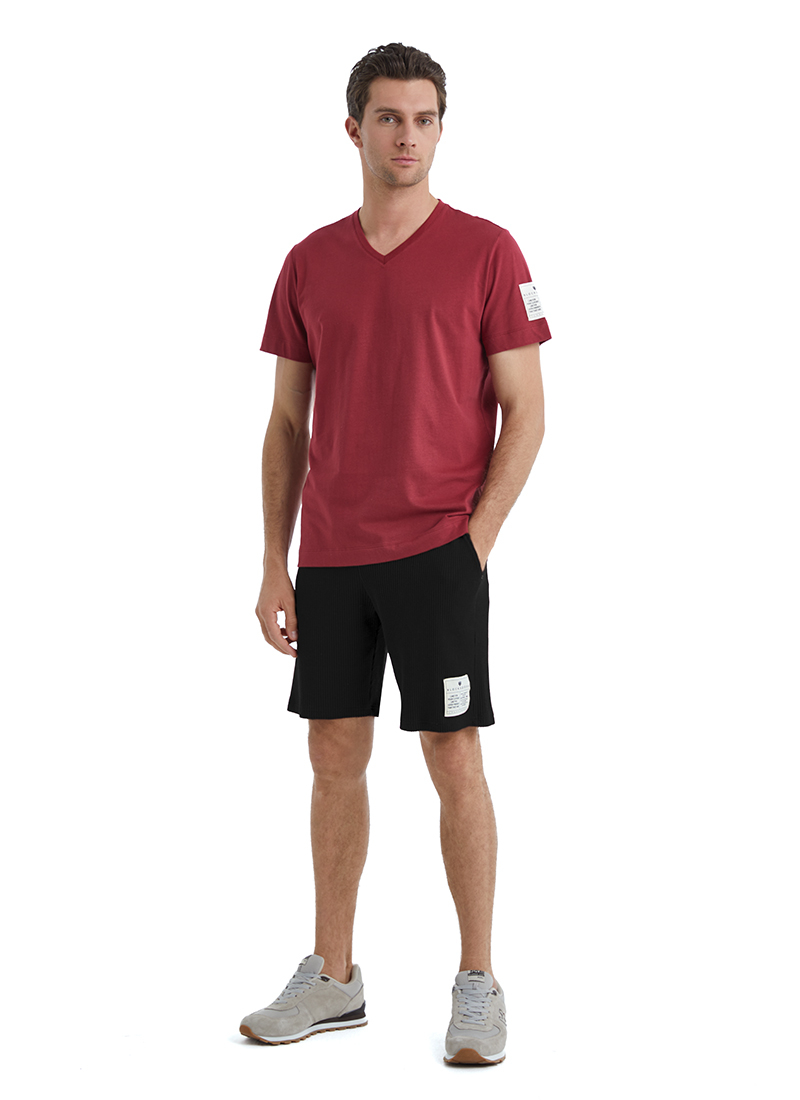 Erkek T-Shirt 40450 - Bordo - 4