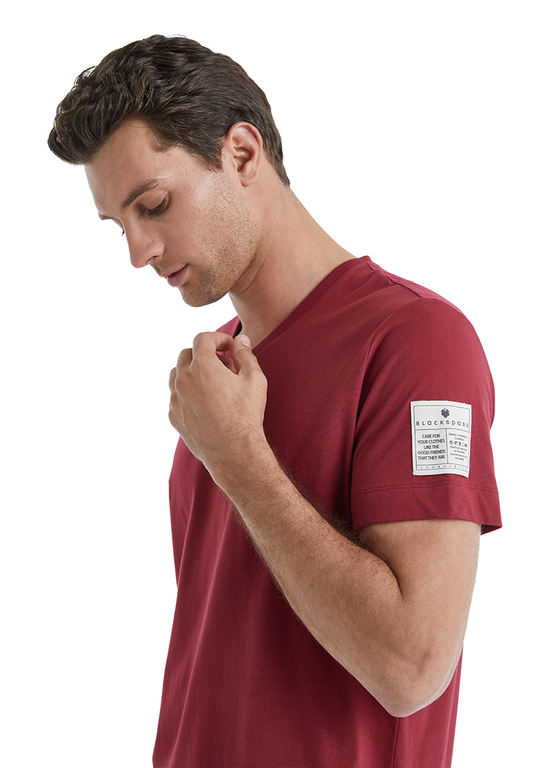 Erkek T-Shirt 40450 - Bordo - 3