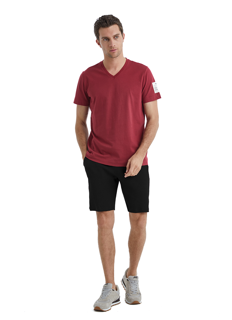 Erkek T-Shirt 40450 - Bordo - 6
