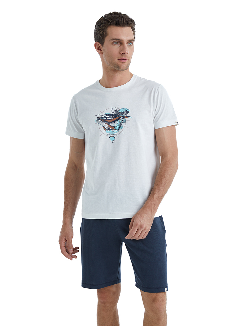 Erkek T-Shirt 40510 - Beyaz - 1
